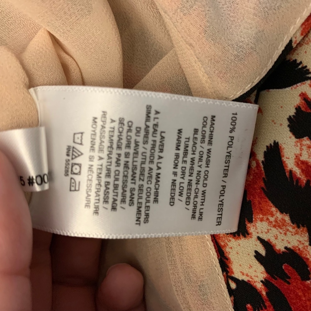 Express Red Leopard Print Fit N Flare Long Sleeve… - image 5